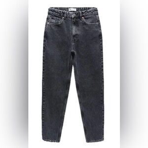 High-rise Straight-leg Ankle Black Denim Jeans